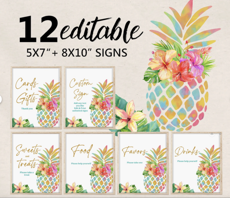 Image for Printable Luau Party Signs